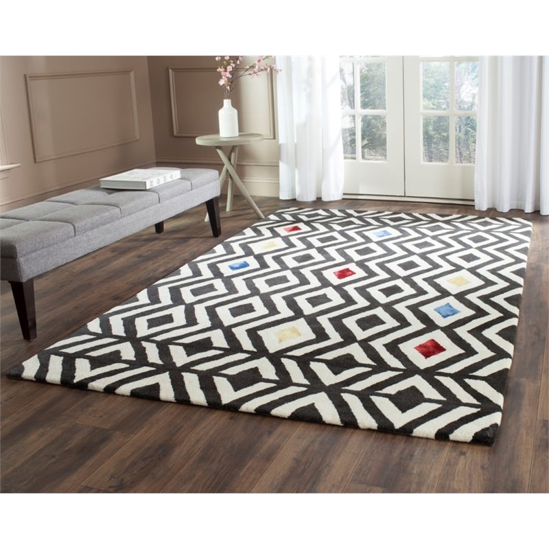 Safavieh Soho 2' X 3' Hand Tufted Wool Rug in Beige and Charcoal