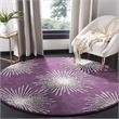 Safavieh Soho 8' Round Hand Tufted Wool Rug in Purple and Ivory