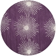Safavieh Soho 8' Round Hand Tufted Wool Rug in Purple and Ivory