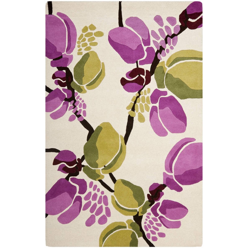 Safavieh Soho 5' X 8' Hand Tufted Wool Rug in Ivory and Pink