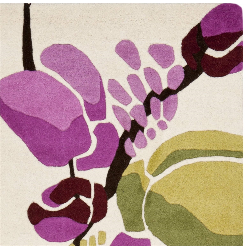 Safavieh Soho 5' X 8' Hand Tufted Wool Rug in Ivory and Pink