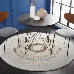 Safavieh Soho 8' Round Hand Tufted Wool Rug in Light Blue
