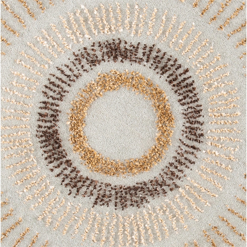 Safavieh Soho 8' Round Hand Tufted Wool Rug in Light Blue