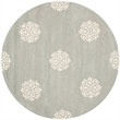 Safavieh Soho 8' Round Hand Tufted Wool Rug in Gray and Ivory
