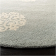 Safavieh Soho 8' Round Hand Tufted Wool Rug in Gray and Ivory