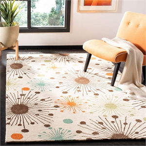Safavieh Soho 8' Square Hand Tufted Wool Rug in Ivory