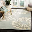 Safavieh Soho 6' Square Hand Tufted Wool Rug in Gray and Ivory