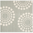 Safavieh Soho 6' Square Hand Tufted Wool Rug in Gray and Ivory