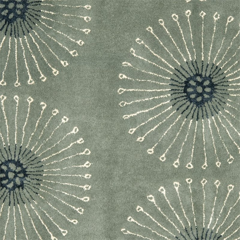 Safavieh Soho 8' Square Hand Tufted Wool Rug in Gray and Ivory