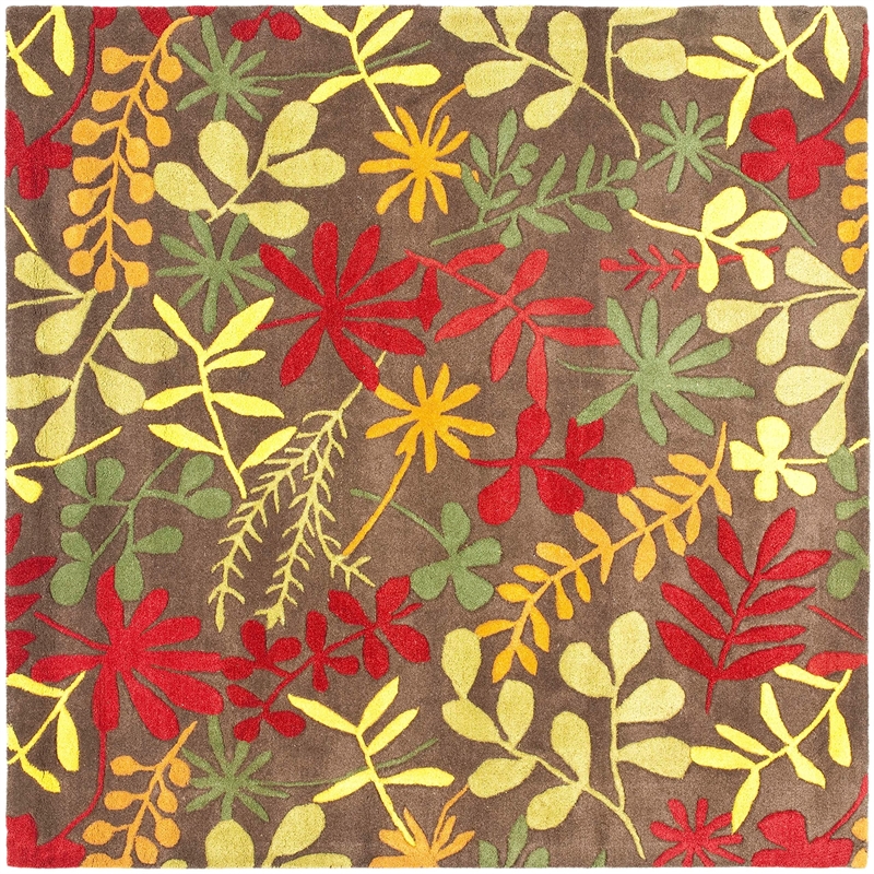 Safavieh Soho 8' Square Hand Tufted Wool Rug in Brown