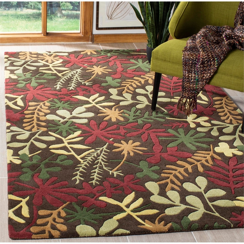 Safavieh Soho 8' Square Hand Tufted Wool Rug in Brown