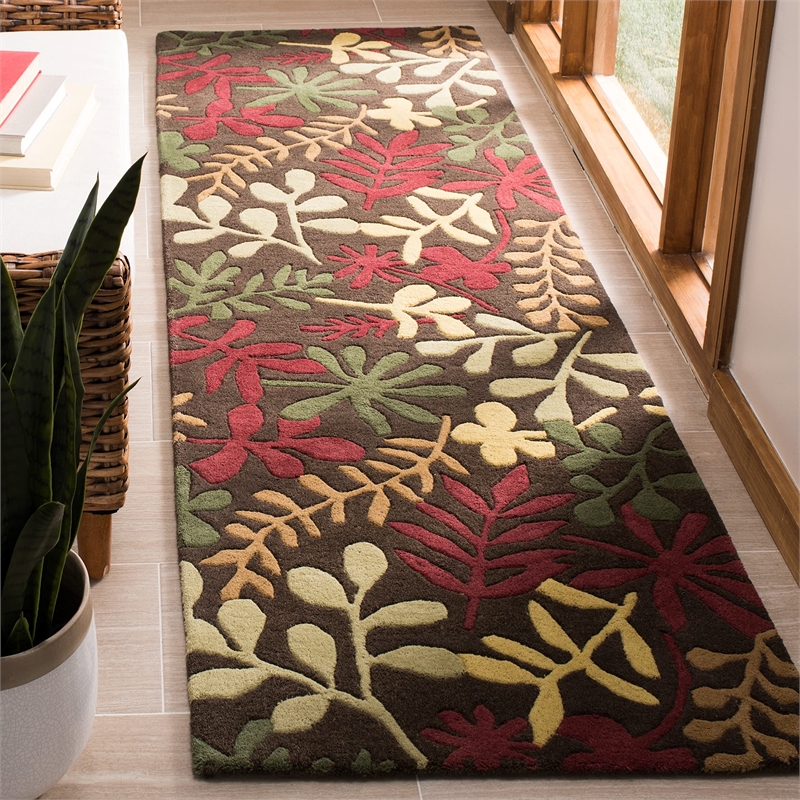 Safavieh Soho 8' Square Hand Tufted Wool Rug in Brown