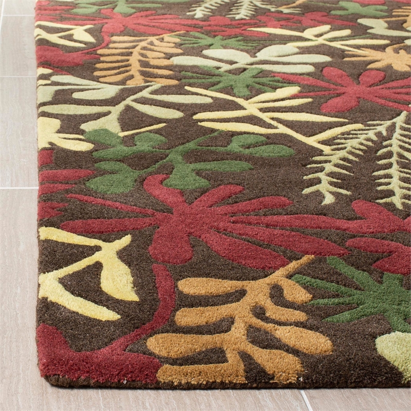 Safavieh Soho 8' Square Hand Tufted Wool Rug in Brown