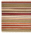Safavieh Striped Kilim 7' Square Hand Woven Wool Rug in Green