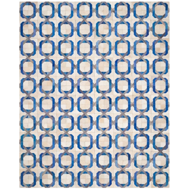 Safavieh Studio Leather 3' X 5' Hand Woven Leather Rug in Ivory