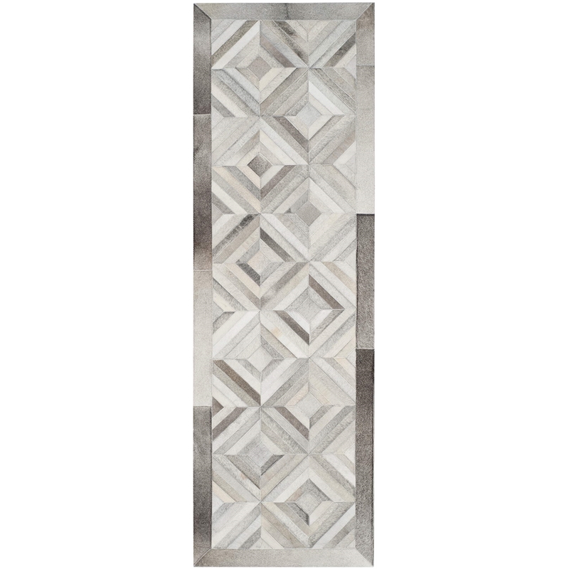 Safavieh Studio Leather 3' X 5' Hand Woven Leather Rug in Gray