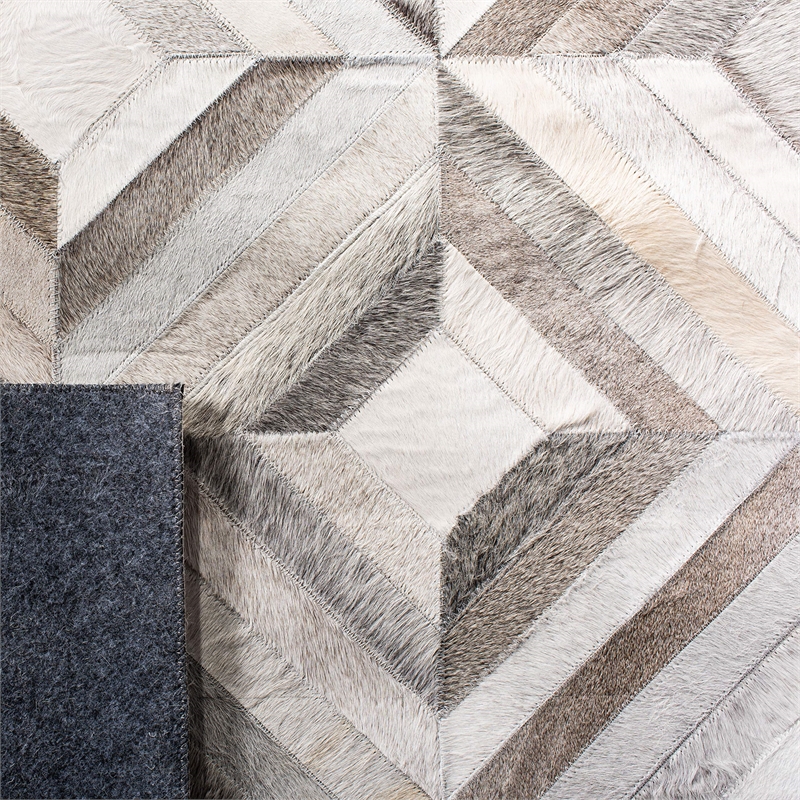 Safavieh Studio Leather 8' X 10' Hand Woven Leather Rug in Gray