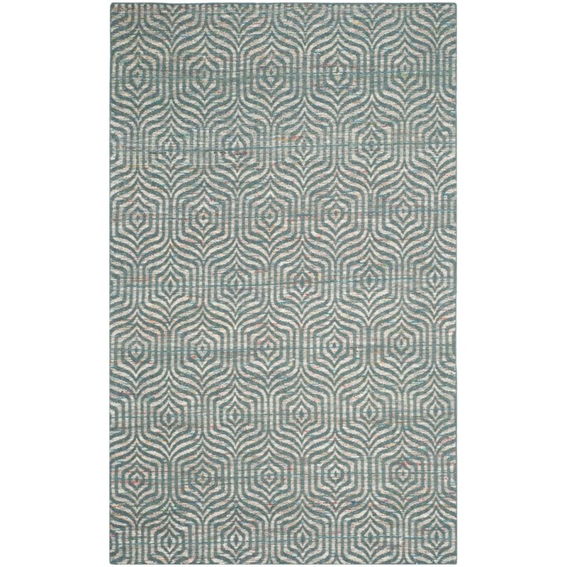 Safavieh Straw Patch 6' X 9' Hand Woven Flatweave Rug in Blue