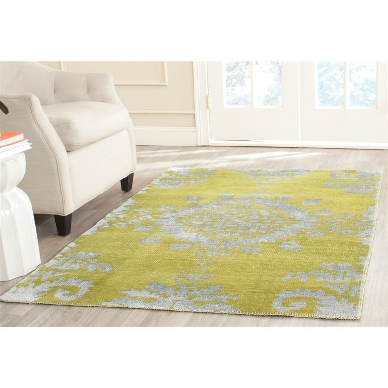 Safavieh Stone Wash 8' X 10' Hand Knotted Rug in Chartreuse