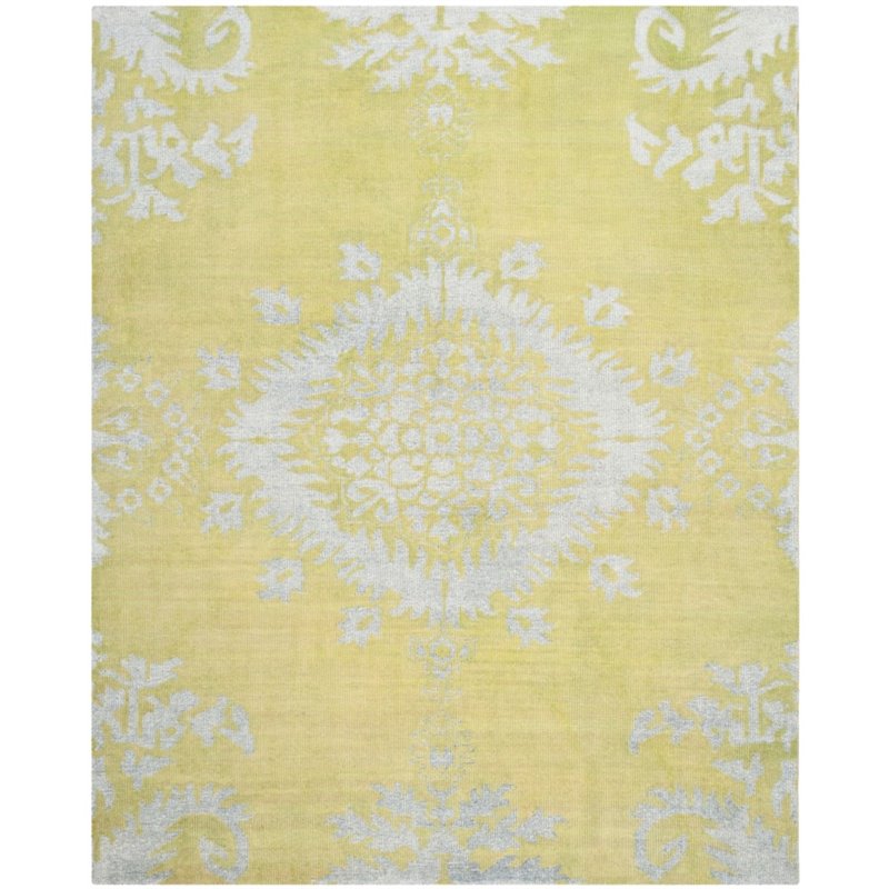 Safavieh Stone Wash 9' X 12' Hand Knotted Rug in Chartreuse