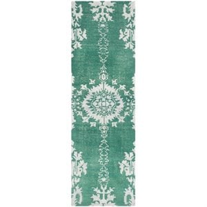 Safavieh Stone Wash 2'6&quot X 10' Hand Knotted Rug in Emerald