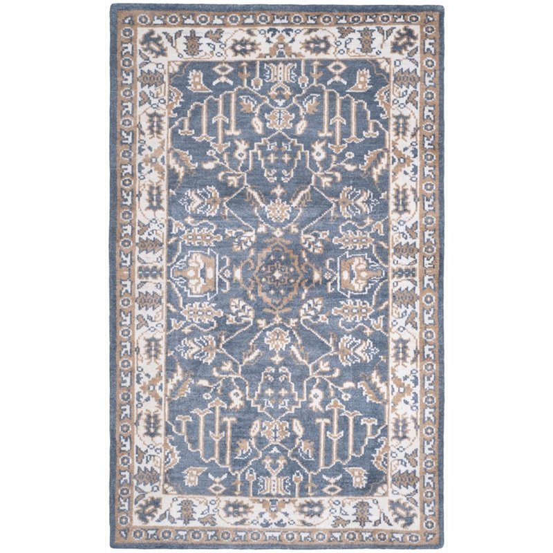 Safavieh Stone Wash 4' X 6' Hand Knotted Rug in Blue and Ivory