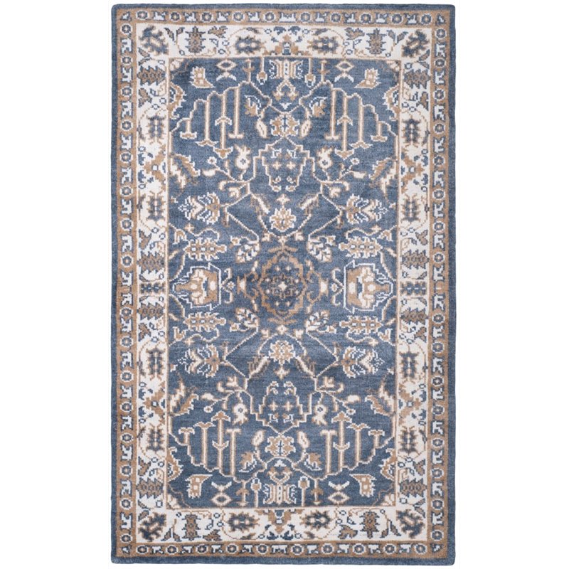 Safavieh Stone Wash 5' X 8' Hand Knotted Rug in Blue and Ivory