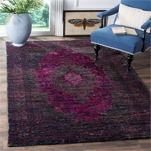 Safavieh Tangier 5' X 8' Hand Knotted Rug in Slate Blue and Fuchsia