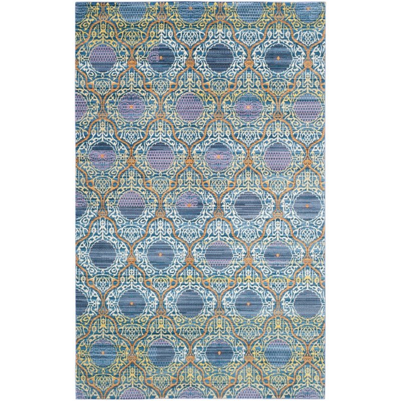 Safavieh Valencia 2' X 3' Power Loomed Rug in Lavander and Gold