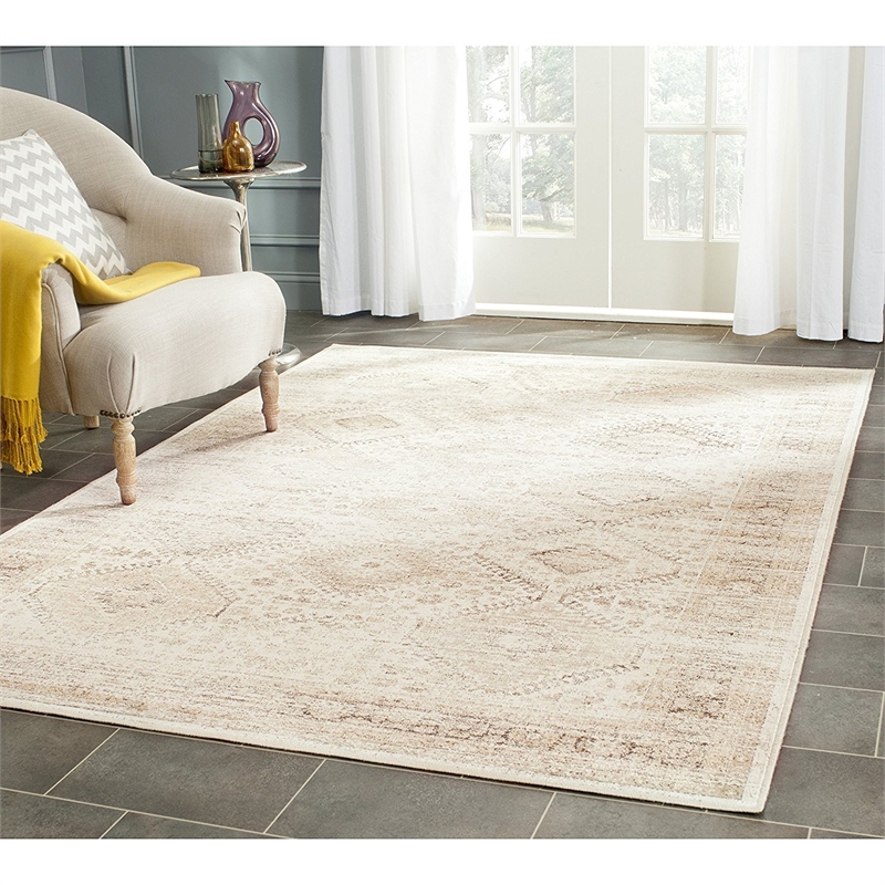 Safavieh Vintage 2' X 3' Power Loomed Viscose Pile Rug in Stone