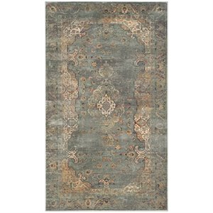 Safavieh Vintage 3'3&quot X 5'7&quot Power Loomed Viscose Pile Rug in Gray