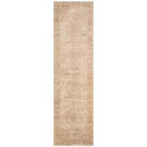 Safavieh Vintage 2'2&quot X 8' Power Loomed Viscose Pile Rug in Creme