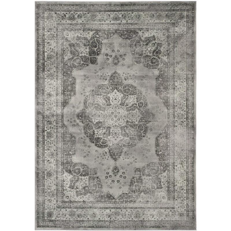 Safavieh Vintage 12' X 18' Power Loomed Viscose Pile Rug in Gray