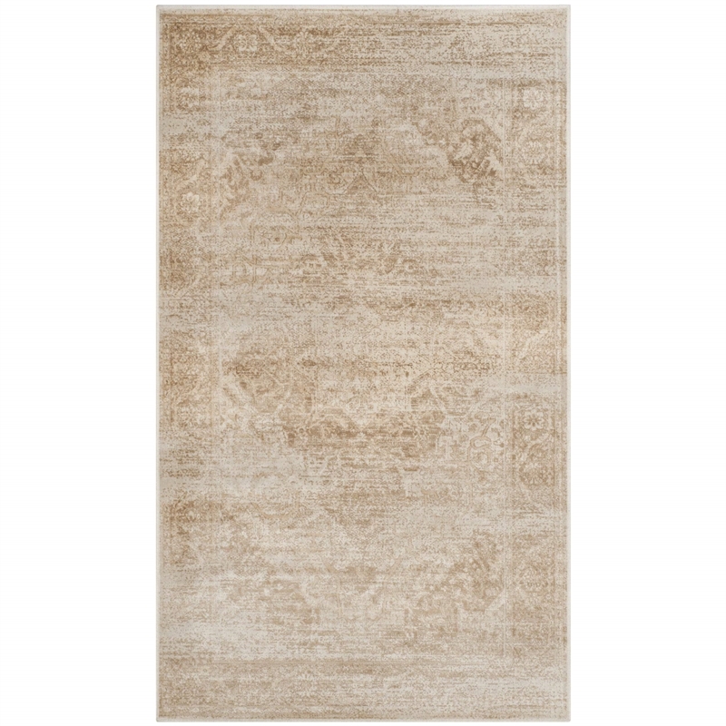 Safavieh Vintage 2' X 3' Power Loomed Viscose Pile Rug in Stone