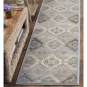 Safavieh Vintage 2'-2&quot x 8'-0&quot  Power Loomed Rug in Light Blue / Ivory