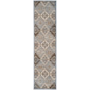Safavieh Vintage 6'-7&quot X 6'-7&quot   Power Loomed Rug in Light Blue / Ivory