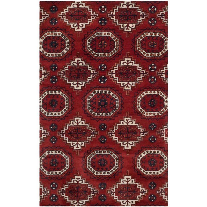 Safavieh Wyndham 7' Round Power Loomed Acrylic Rug in Red