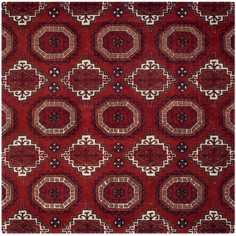 Safavieh Wyndham 7' Round Power Loomed Acrylic Rug in Red