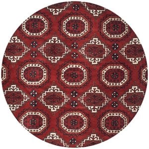 Safavieh Wyndham 7' Round Power Loomed Acrylic Rug in Red