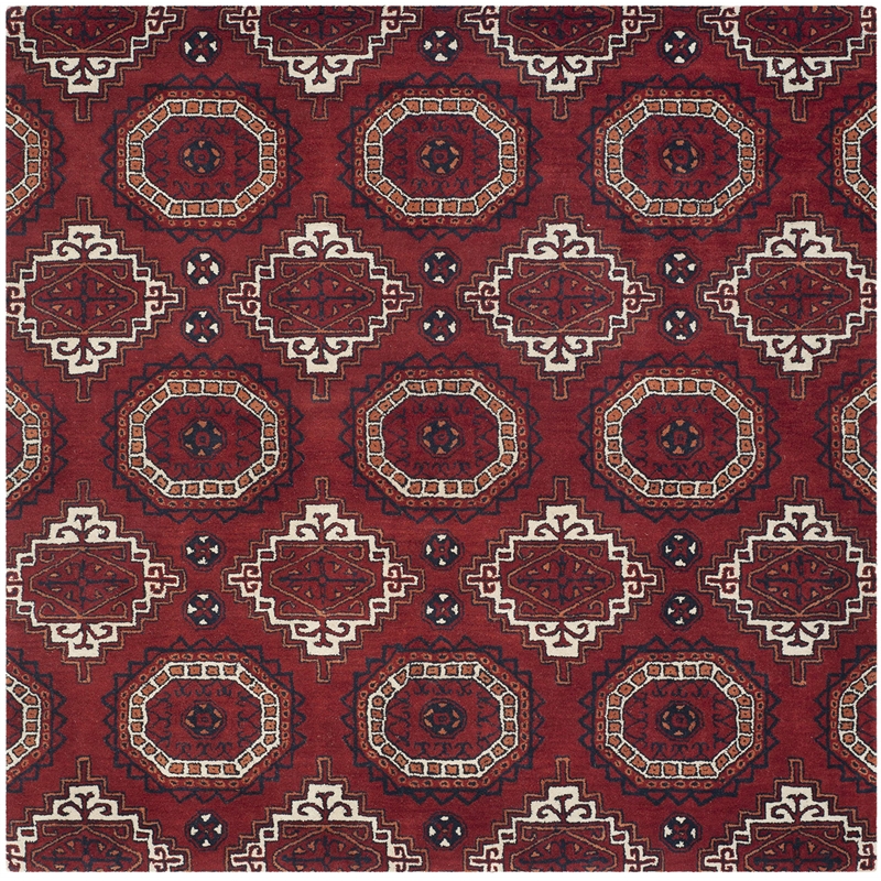 Safavieh Wyndham 7' Square Power Loomed Acrylic Rug in Red