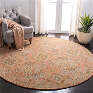 Safavieh Wyndham 5' Round Power Loomed Acrylic Rug in Terracotta