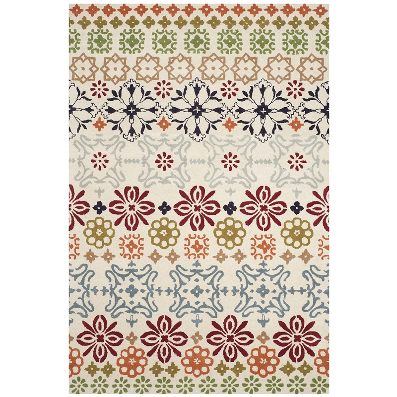 Safavieh Wyndham 5' Square Power Loomed Acrylic Rug in Ivory