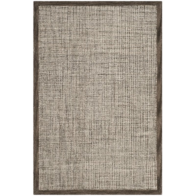 Safavieh Abstract 4' X 6' Hand Tufted Wool Rug in Brown and Ivory