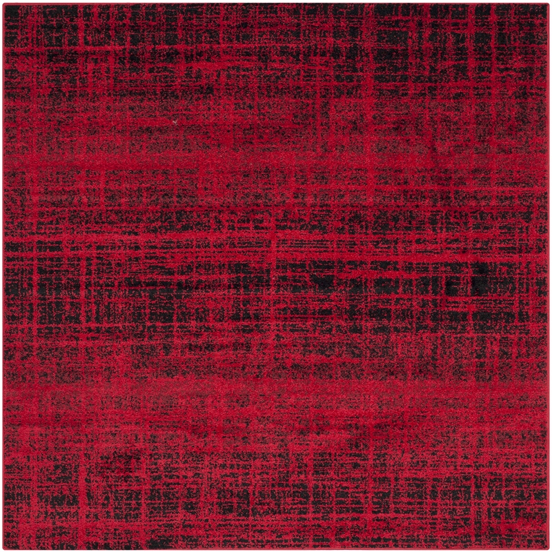 Safavieh Adirondack 4' X 4' Square Rug in Red and Black