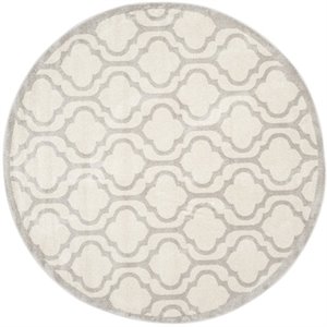 Safavieh Amherst 7' X 7' Round Rug in Ivory and Light Gray