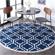 Safavieh Amherst 7' X 7' Round Rug in Navy and Beige