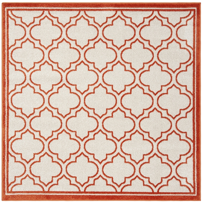Safavieh Amherst 5' X 5' Square Rug in Ivory and Orange