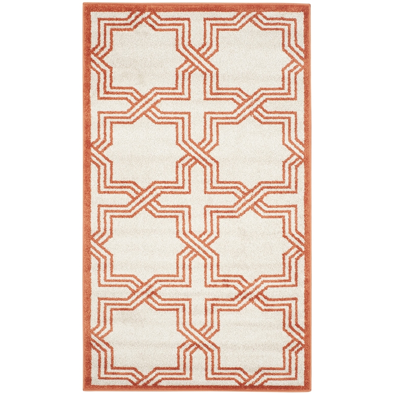 Safavieh Amherst 3' X 5' Rug in Ivory and Orange