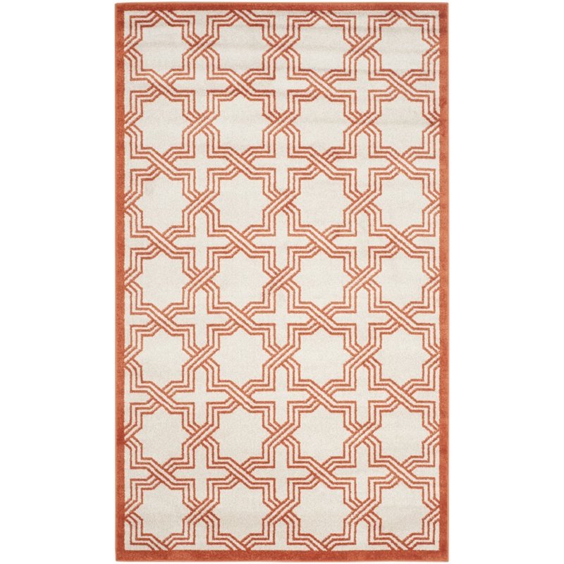 Safavieh Amherst 5' X 8' Rug in Ivory and Orange
