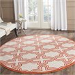 Safavieh Amherst 7' X 7' Round Rug in Ivory and Orange